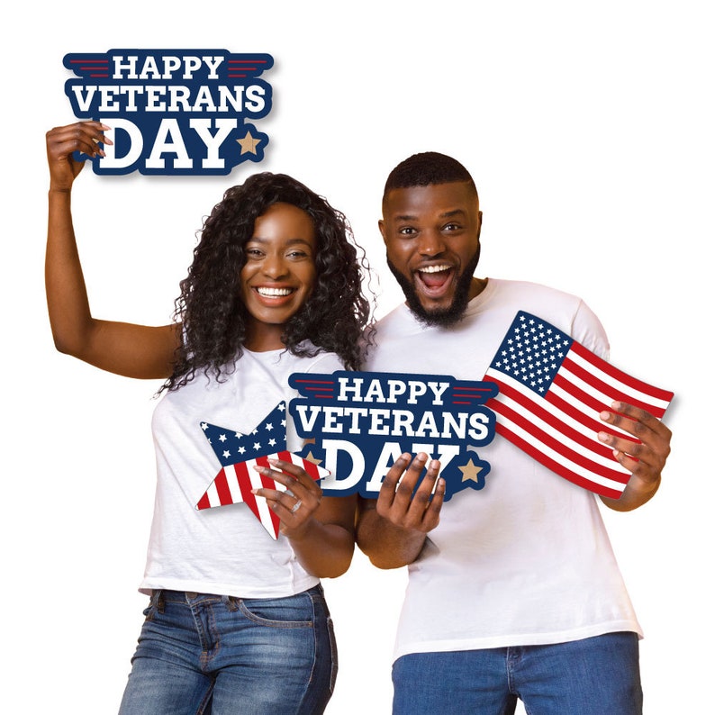 Happy Veterans Day Yard Sign and Outdoor Lawn Decorations Etsy