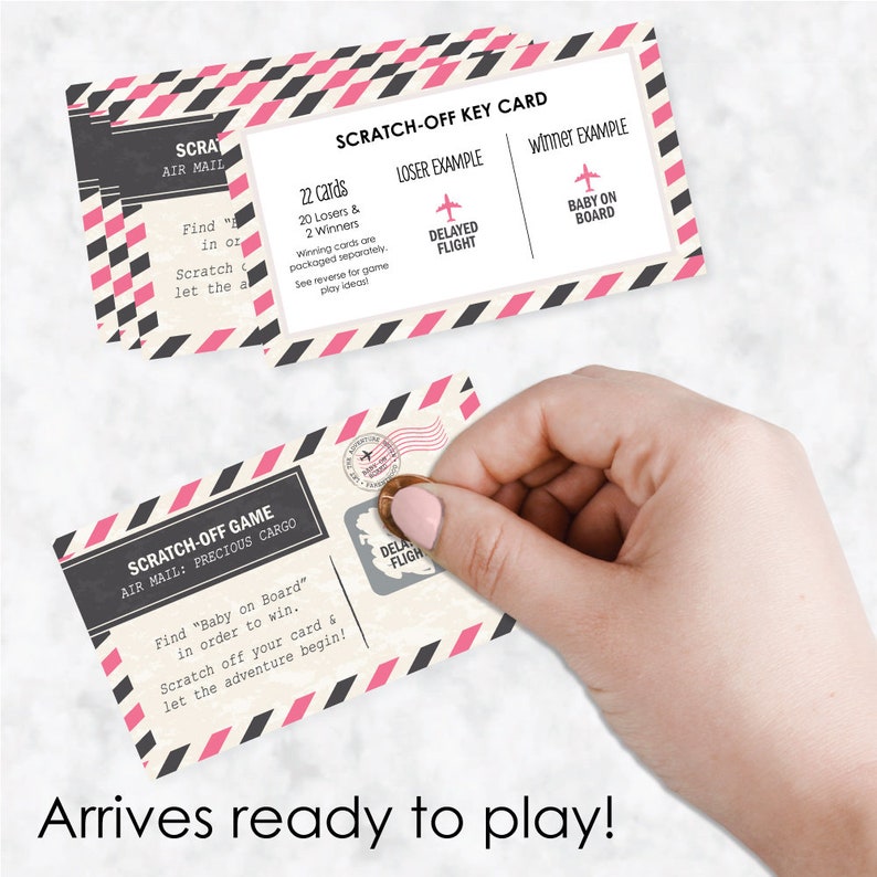 Precious Cargo Pink Baby Shower Scratch Off Game 22 Girl Baby Shower Game Cards