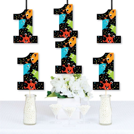 1st Birthday Monster Bash Decorations Diy Shaped Decorations Etsy