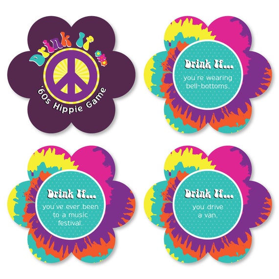 60 S Hippie Drink If 1960s Groovy Party Game Sixties Party