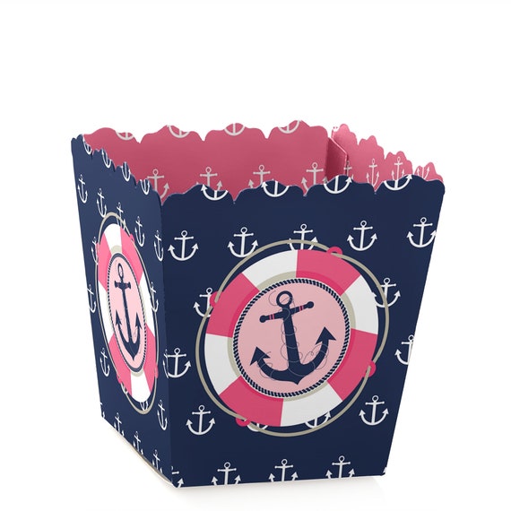 Ahoy - Nautical Girl - Party Mini Favor Boxes - Baby Shower or Birthday Party Treat Candy Boxes - Set of 12 Il_570xn