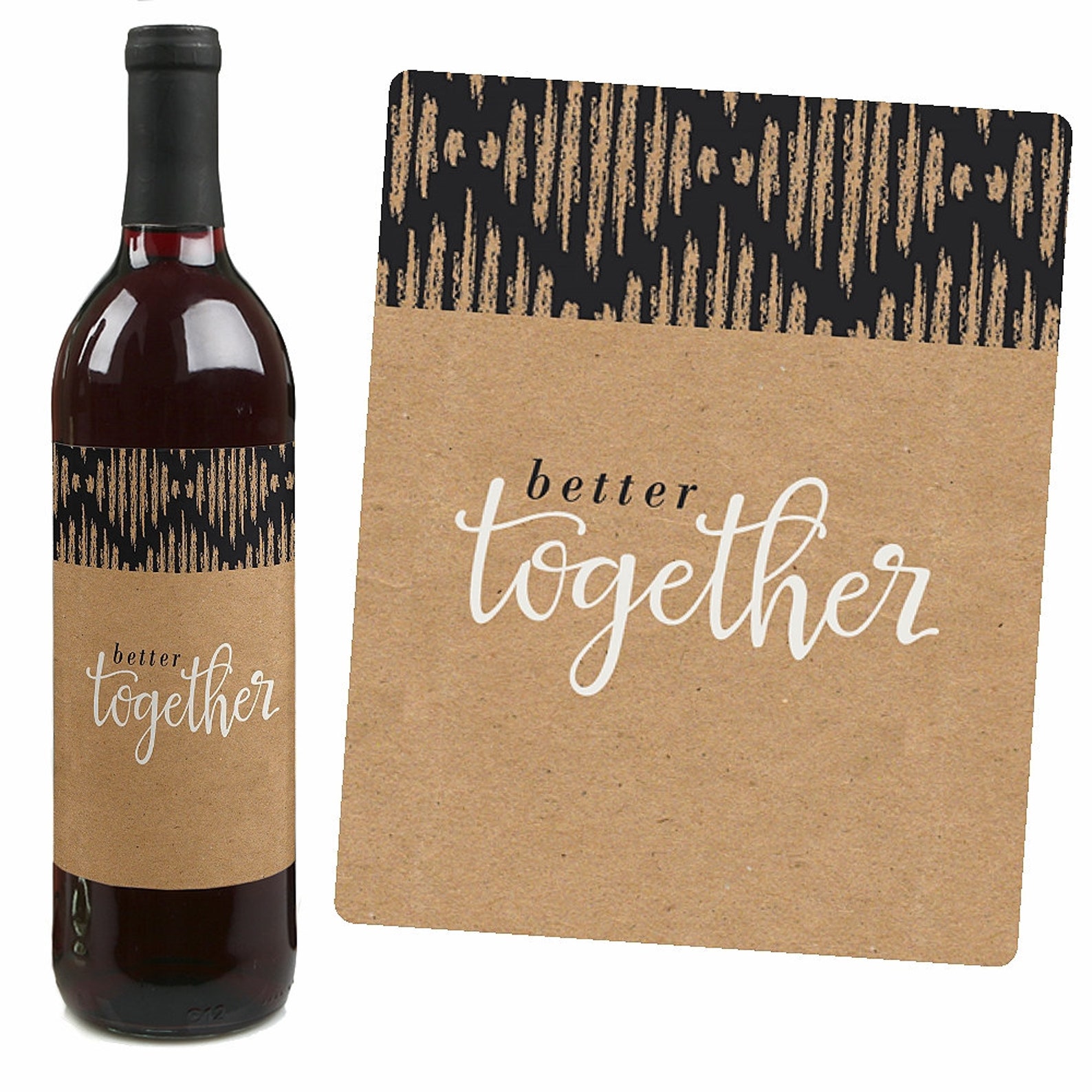 Better Together Wine Bottle Labels for Wedding Parties Etsy