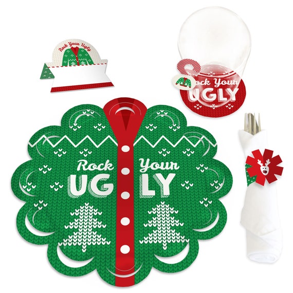 Ugly sweater table decorations sale