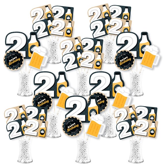 Cheers and Beers to 21 Years - 21st Birthday Party Centerpiece Sticks - Showstopper Table Toppers - 35 Pieces Il_570xn
