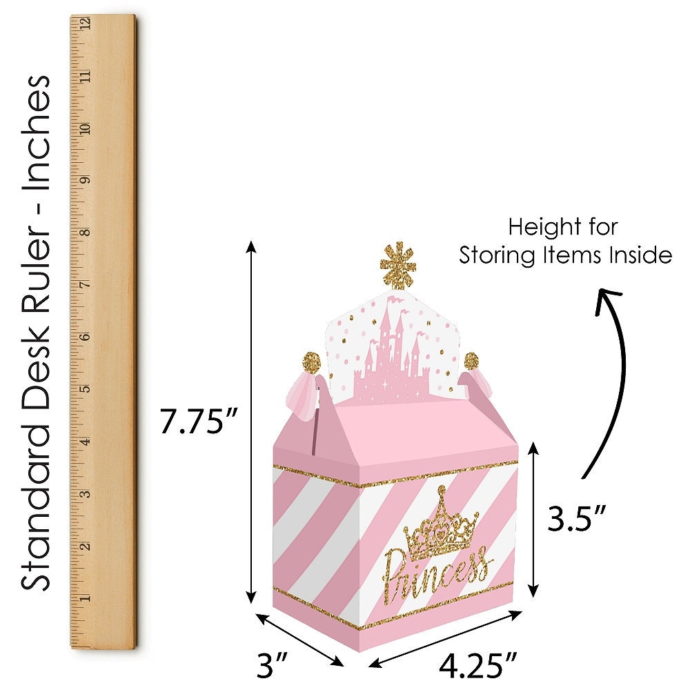 Little Princess Crown - Treat Box Party Favors - Pink and Gold Princess ...