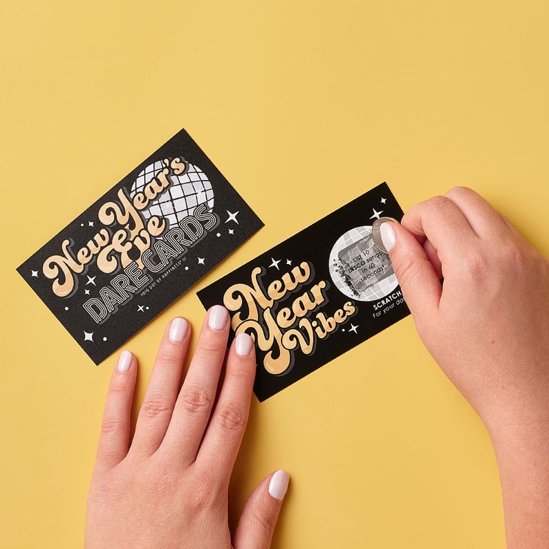Disco New Year - Groovy NYE Party Game Scratch off Dare Cards - 22 ...