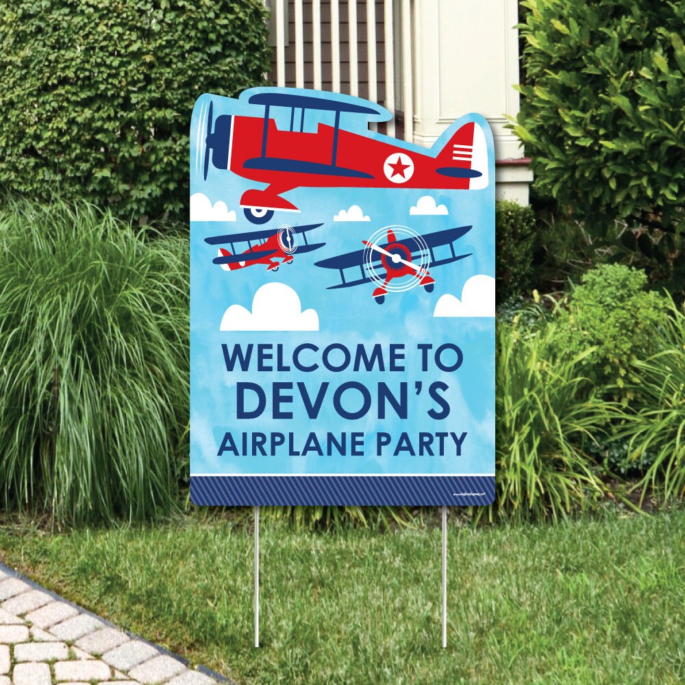 Taking Flight - Airplane Welcome Sign - Birthday Party Personalized ...