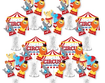 Carnival - Step Right Up Circus - Carnival Themed Party Centerpiece Sticks - Showstopper Table Toppers - 35 Pieces