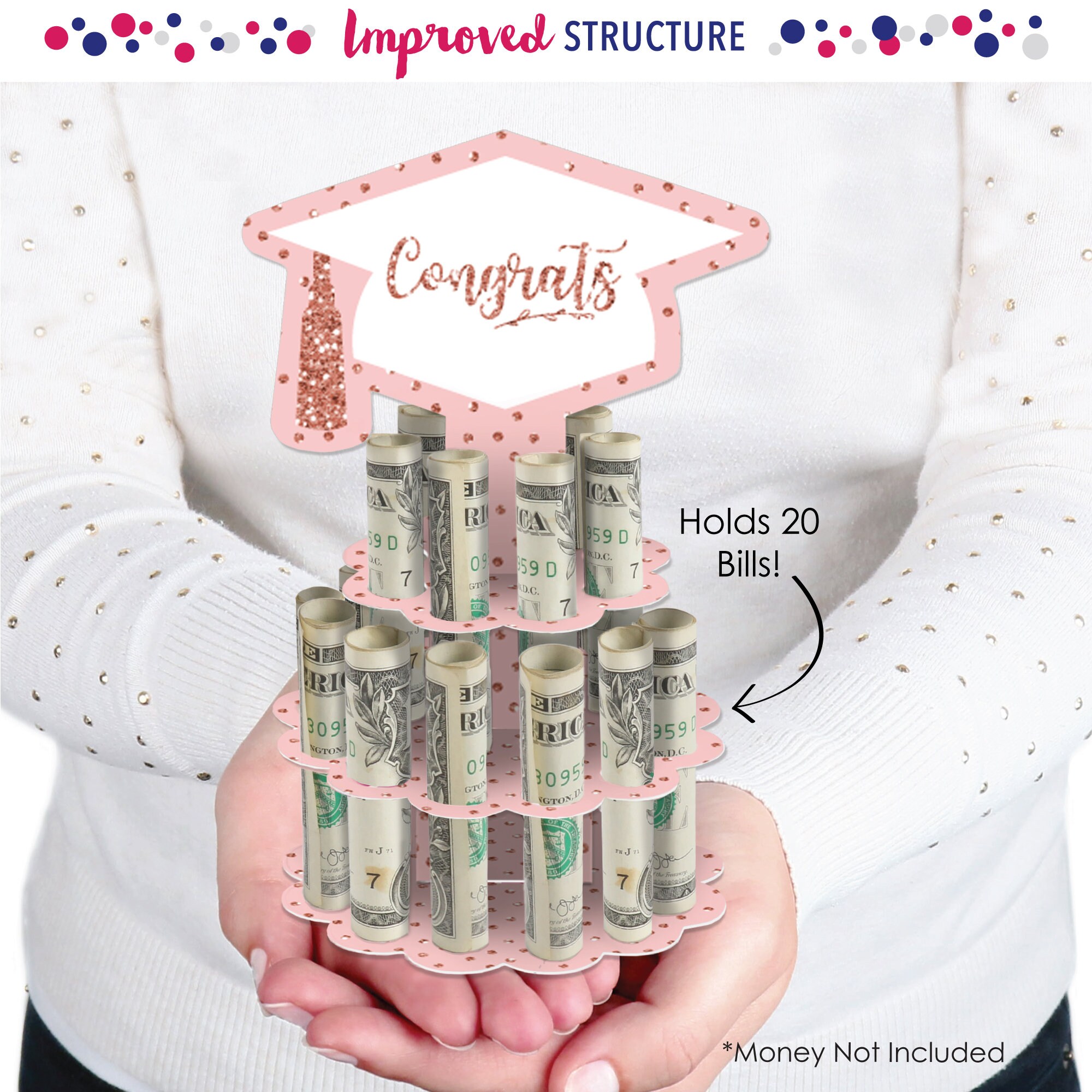 Rose Gold Grad - DIY Graduation Party Money Holder Gift - Cash Cake - Etsy