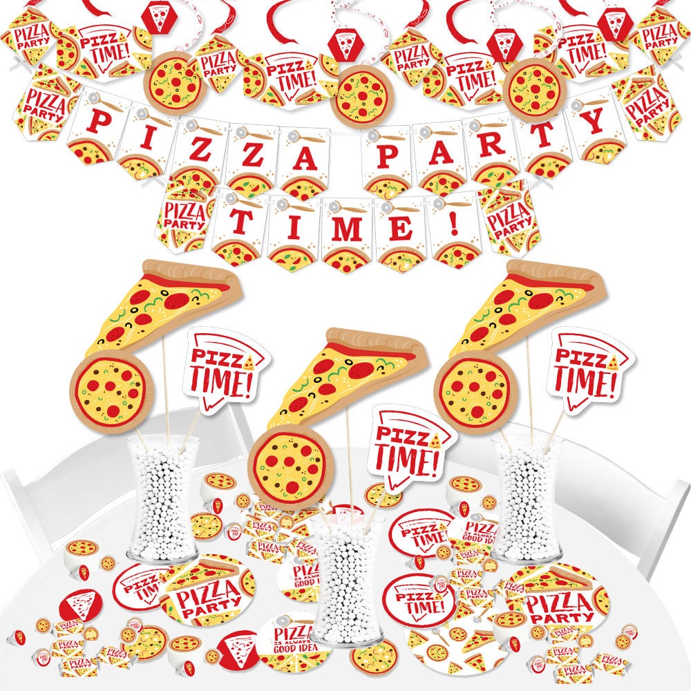 Pizza Party Time Pizza Party Supplies Banner Decoration Etsy