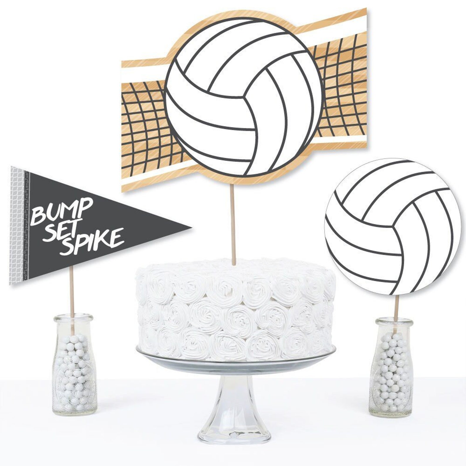 Bump Set Spike Volleyball Centerpiece Sticks Etsy