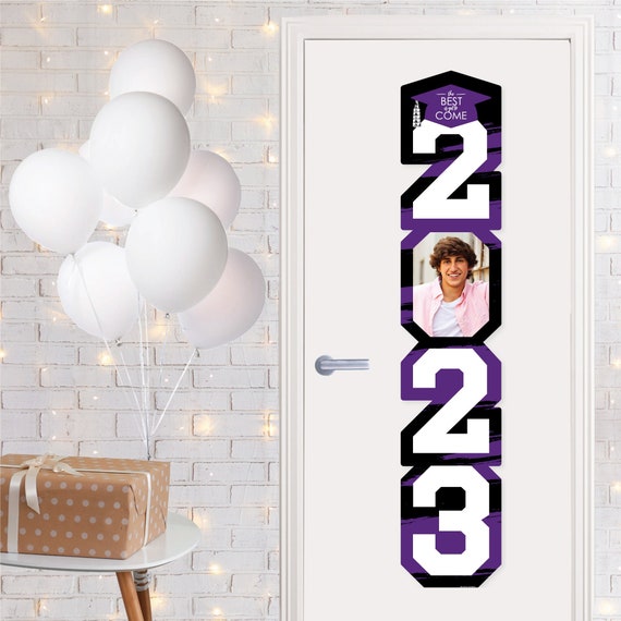 Purple Grad - Best is Yet to Come - Custom 2023 Purple Graduation Party Vertical Decoration - Photo Shaped Banner Il_570xn