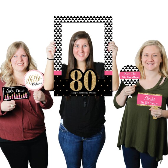 80th Birthday Personalized Birthday Selfie Photo Booth Picture Frame