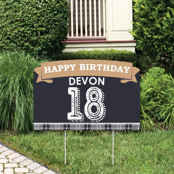 18th Milestone Birthday - Time To Adult - Birthday Party Yard Sign Lawn Decorations - Personalized Happy Birthday Party Yardy Sign Il_570xn