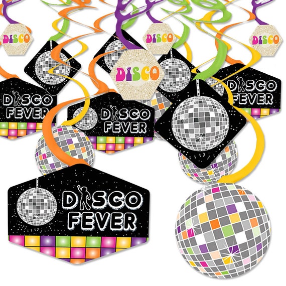 LaVenty Disco Party Foil Hanging Swirl Decoration 70s Hippie Shining Disco  Fever Party Favors Decor for Retro Boogie Party Saturday Night Fever Party