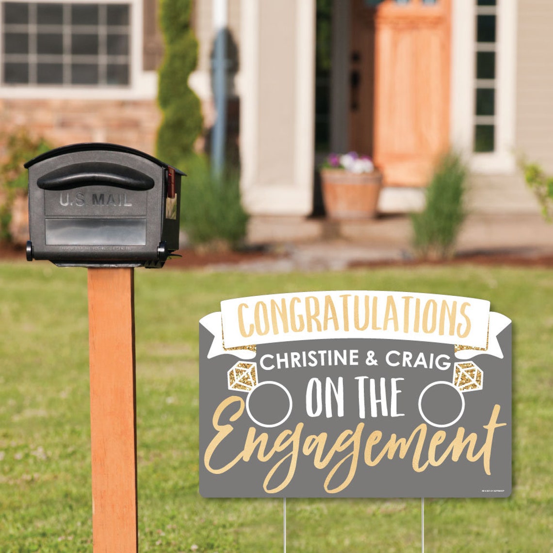 Engagement Announcement Yard Sign Lawn Decorations Etsy
