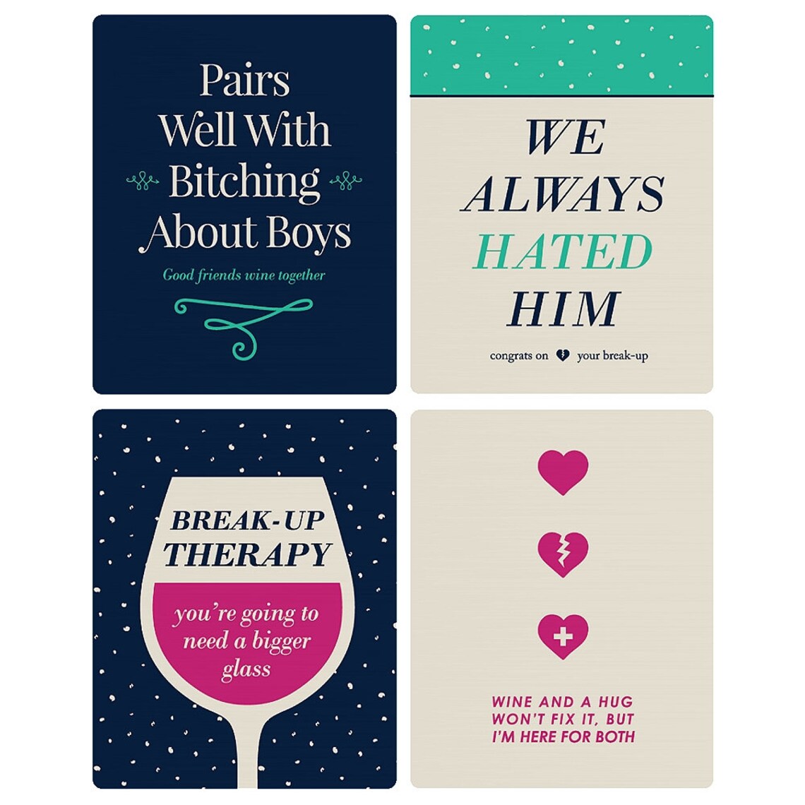 Break-up Therapy Wine Bottle Labels for Women and Men Set | Etsy