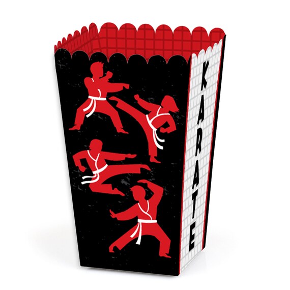 Karate Master Martial Arts Birthday Party Favor Popcorn Treat Boxes