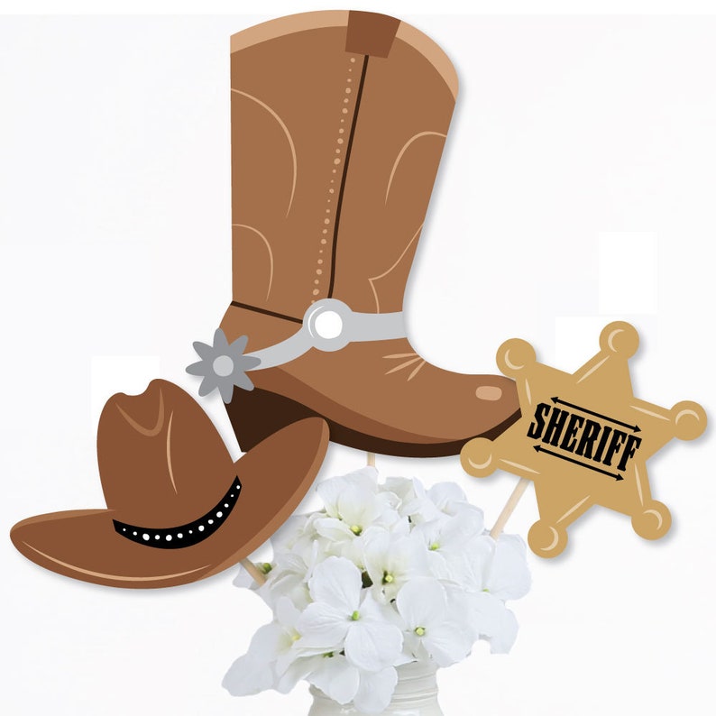 Western Hoedown Wild West Cowboy Party Centerpiece Sticks Table Toppers Set of 15 image 2