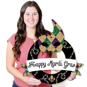 Mardi Gras Outdoor Masquerade Party Decor Front Door Wreath image 6