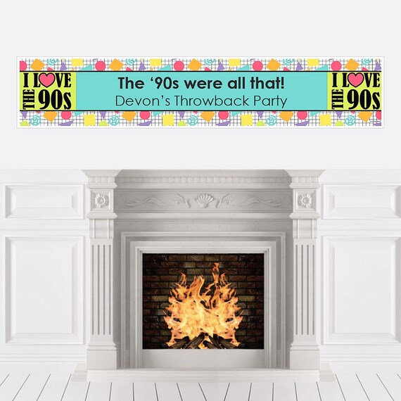 90 S Throwback Party Banner Personalized 1990s Party Decorations