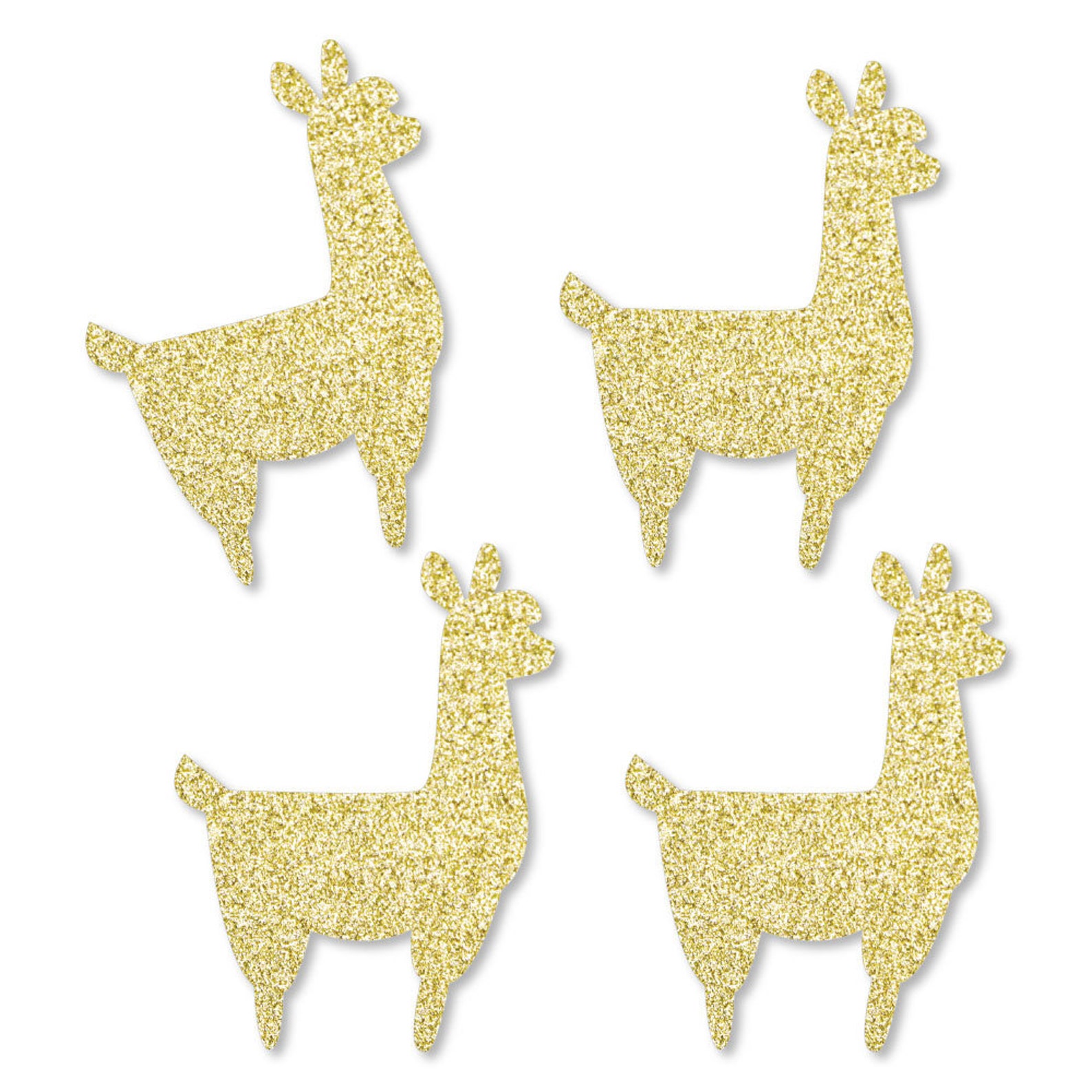 Gold Glitter Llama - No-mess Real Gold Glitter Cut-outs - Llama Fiesta ...