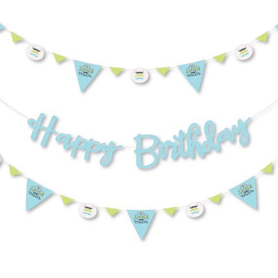 Dashing Little Man - Mustache Party - Birthday Party Letter Banner Decoration - 36 Banner Cutouts and Happy Birthday Banner Letters Il_570xn