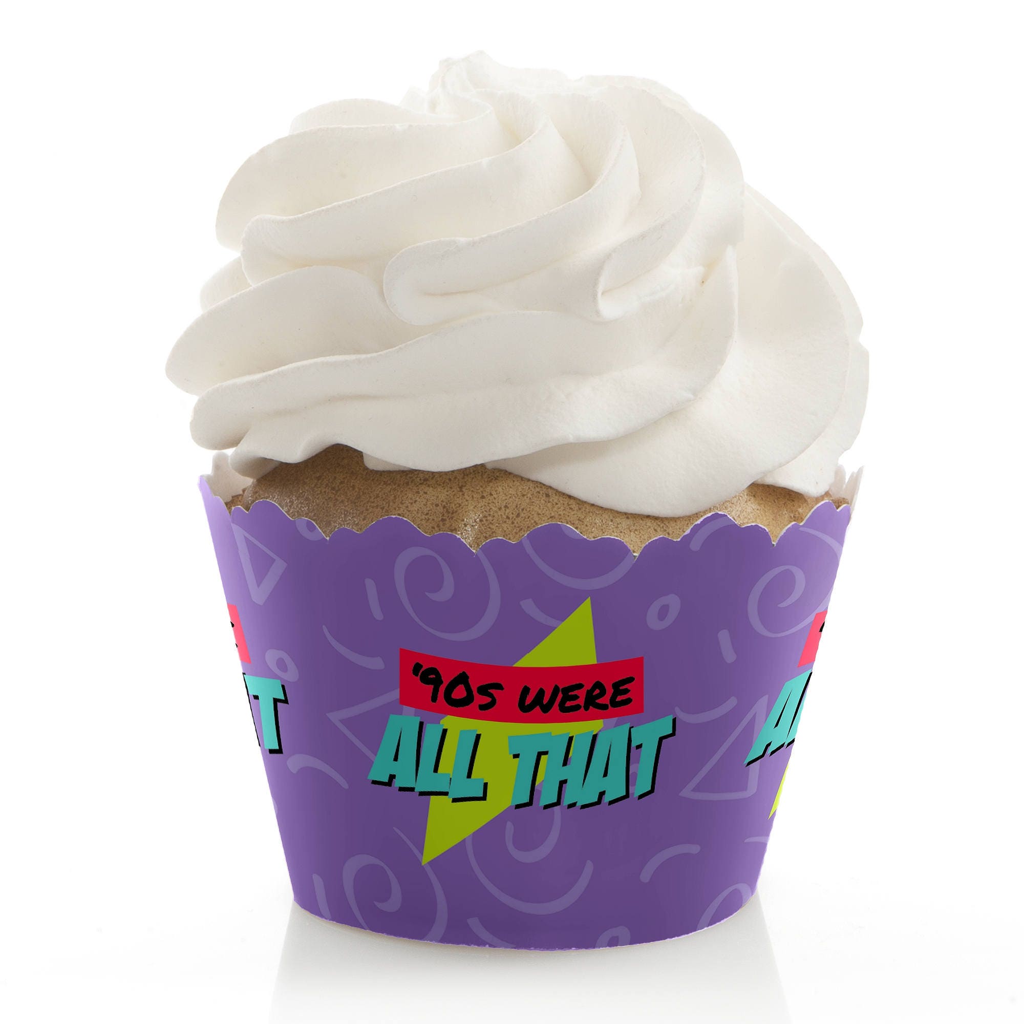 90s Throwback Cupcake Wrappers 1990s Party Supplies Nineties Party Decorations I Love the 90s Hip Hop Party 12 Cupcake Liners