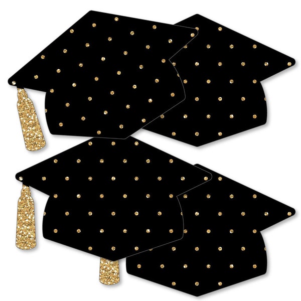 Tassel Worth The Hassle - Gold - Grad Cap Decorations DIY Graduation Party Essentials - Set of 20