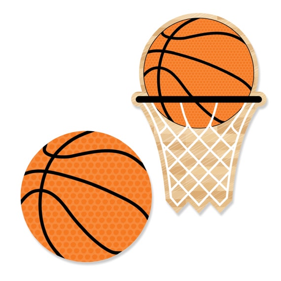 24 Pc Small Nothin But Net Basketball Diy Shaped Paper Etsy