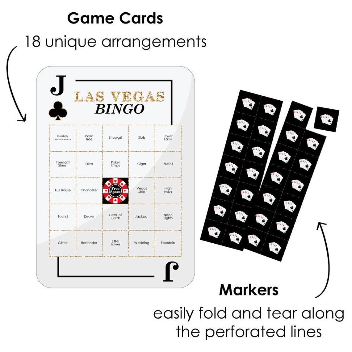 Las Vegas Bar Bingo Cards and Markers Casino Party Bingo - Etsy