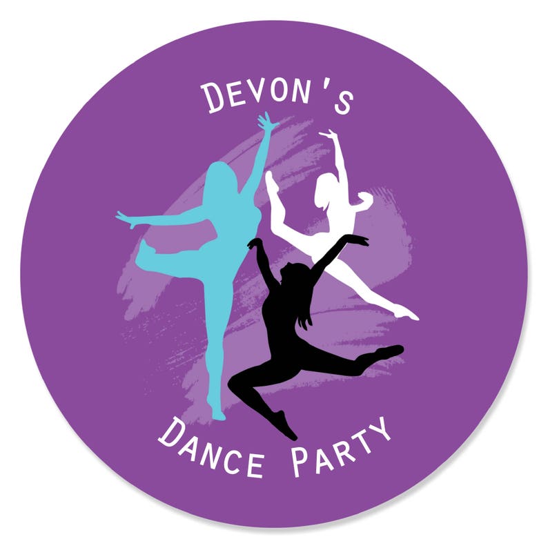 Must Dance to the Beat Personalized Dance Party DIY Craft Sticker Label Supplies Dance 24 Ct Custom Birthday Circle Sticker Labels