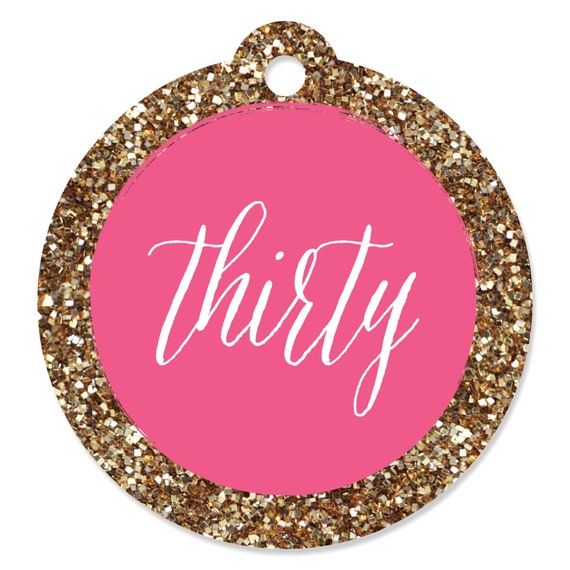 Chic 30th Birthday - Pink and Gold Party Tags(Set of 20) Il_570xn
