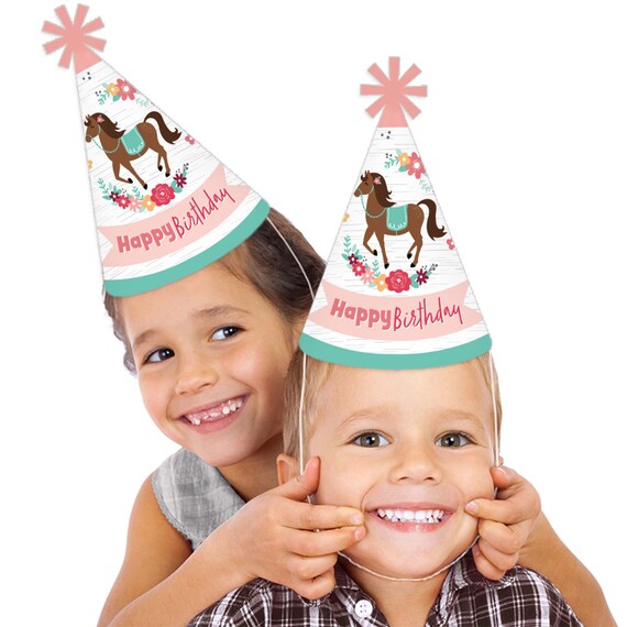 Big Dot Of Happiness Daisy Party Hats - Set Of 8 Standard Size Cone Birthday Hats For Adults