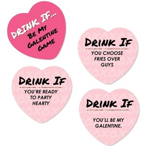 Be My Galentine - Drink If Valentine&#39;s Day Party Game - 24 Party Game Cards