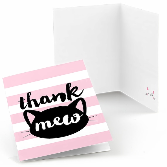 Purrfect Kitty Cat Thank You Cards Kitten Meow Baby Shower or
