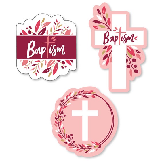 Pink Baptism Cross
