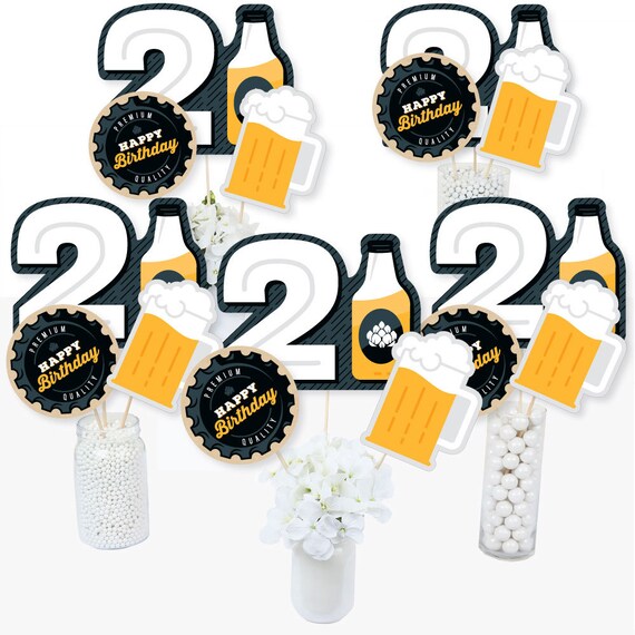 Cheers and Beers to 21 Years - 21st Birthday Party Centerpiece Sticks - Table Toppers - Set of 15 Il_570xn