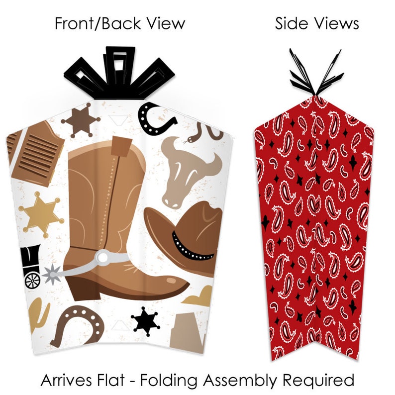 Western Hoedown Table Decorations Wild West Cowboy Party Fold and Flare Centerpieces 10 Count image 2