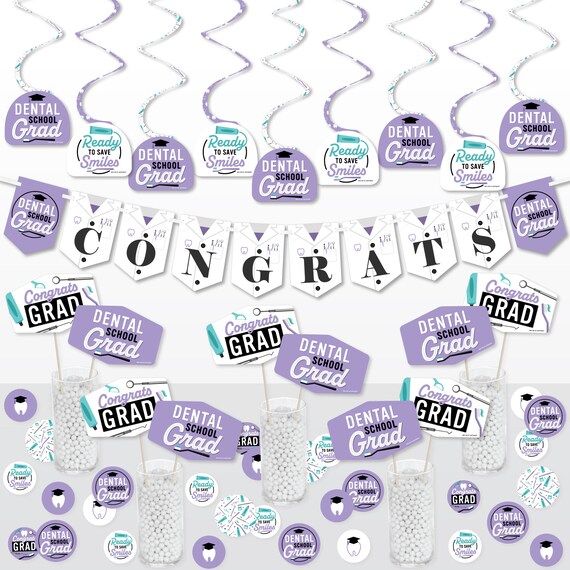 Dental School Grad Dentistry and Hygienist Graduation Party Supplies Decoration Kit Decor