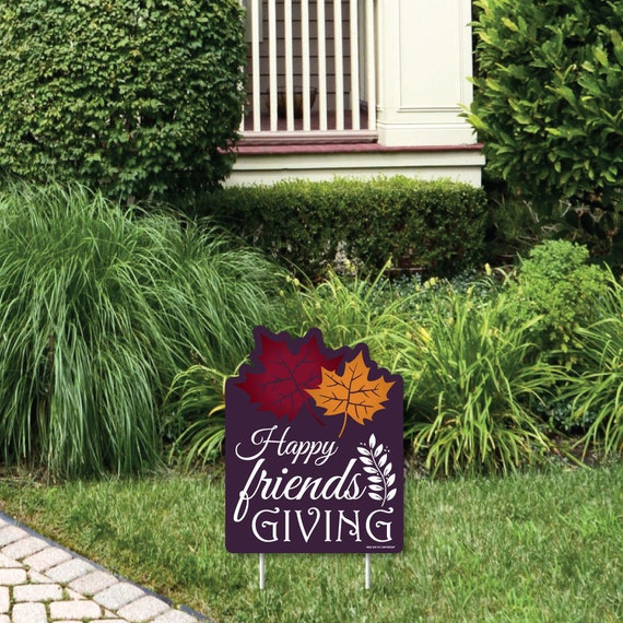 Friends Thanksgiving Feast - Outdoor Lawn Sign - Friendsgiving Party Yard Sign - 1 Piece Il_570xn