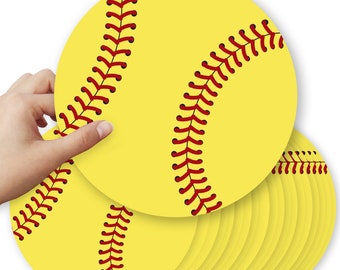 Softball Birthday Banner - Party Decorations For Softball Theme Baby Shower, Kids Birthday