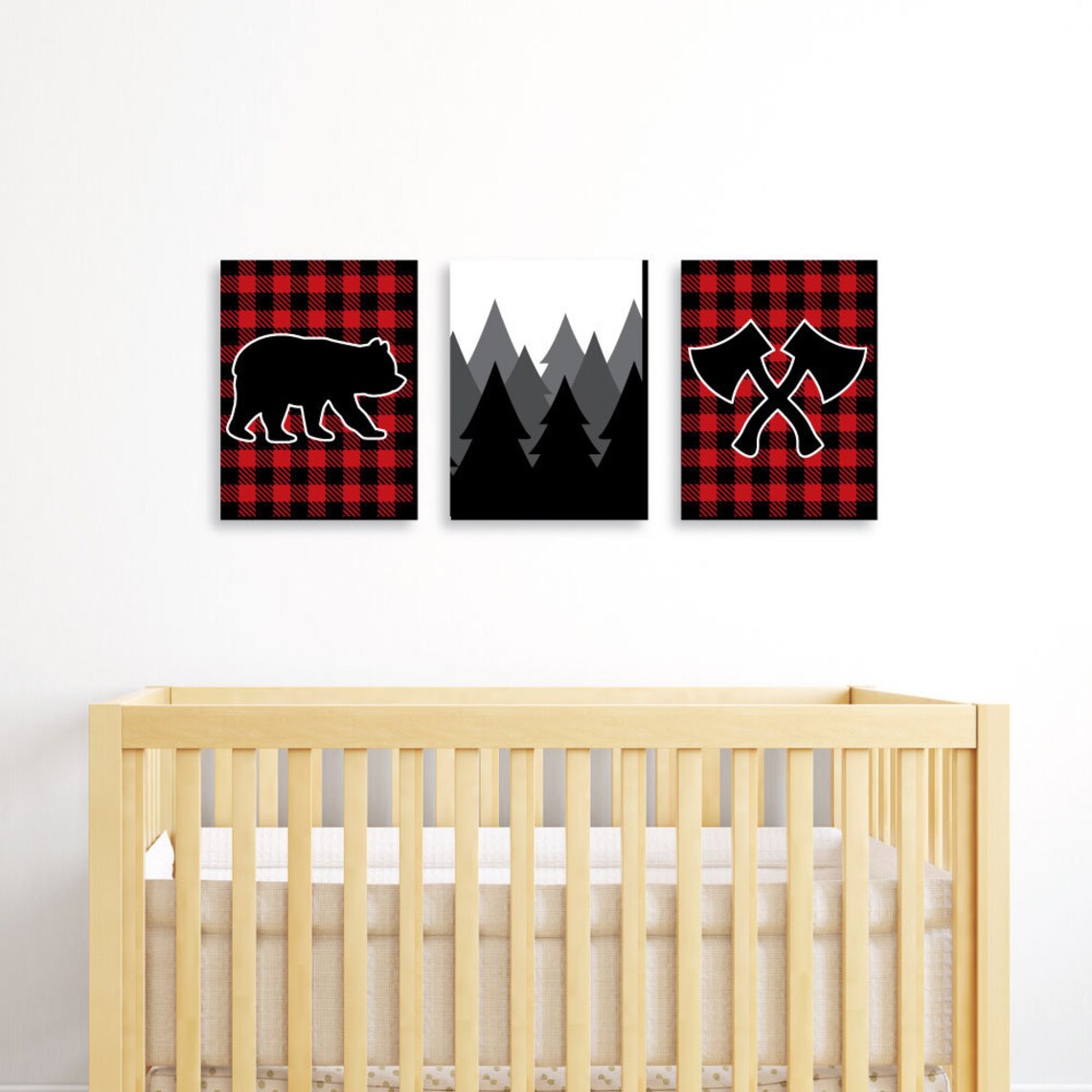 Aperturee Channel The Flannel Rectangle Backdrop Lumberjack Winter Baby Shower Plaid Deer