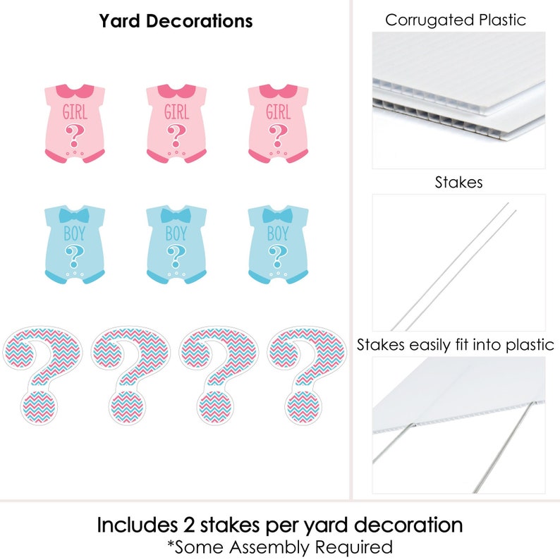 Gender Reveal Baby Bodysuits and Question Mark Lawn Etsy