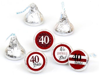 We Still Do - 40th Wedding Anniversary - Party Round Candy Sticker Favors - Labels Fit Chocolate Candy (1 sheet of 108)