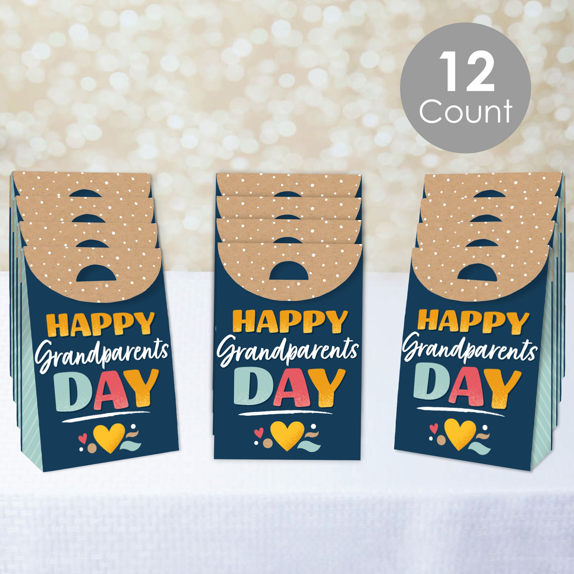 20-Pack Grandparents Day Gift Bags - Happy Grandparents Day Party Favor Bags 9.84x7.87 Inches