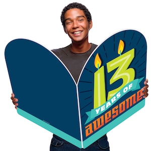 Boy 13th Birthday - Official Teenager Birthday Giant Greeting Card - Big Shaped Jumborific Card - 16.5 x 22 inches