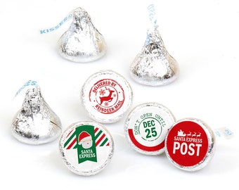 Santa's Special Delivery - From Santa Claus Christmas Round Candy Sticker Favors - Labels Fit Chocolate Candy (1 sheet of 108)