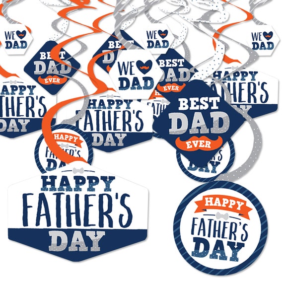 Happy Father's Day - We Love Dad Party Hanging Decor - Party Decoration Swirls - Set of 40 Il_570xn