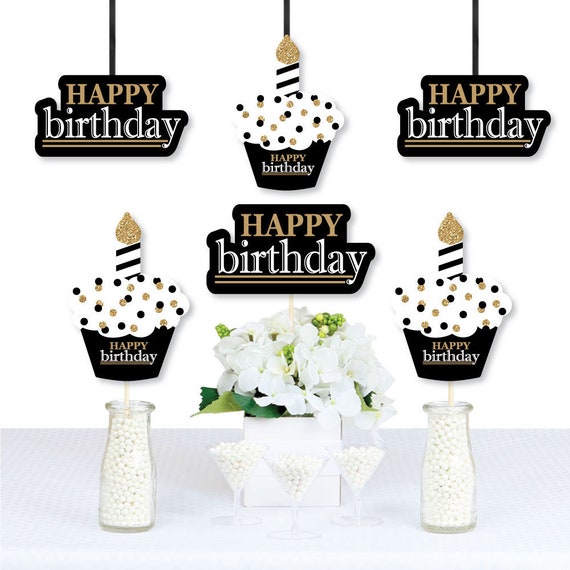 Adult Happy Birthday Gold Decorations DIY Birthday Party Essentials